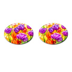 Tulip Flowers Cufflinks (oval) by FunnyCow