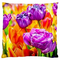 Tulip Flowers Large Cushion Case (two Sides) by FunnyCow