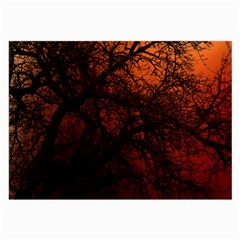 Sunset Silhouette Winter Tree Large Glasses Cloth (2 Sides)