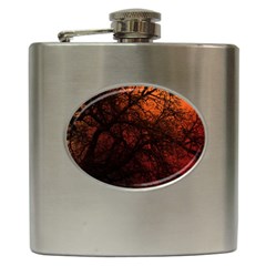 Sunset Silhouette Winter Tree Hip Flask (6 Oz)