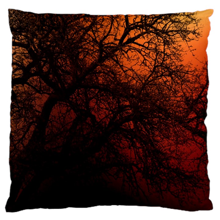 Sunset Silhouette Winter Tree Large Cushion Case (Two Sides)