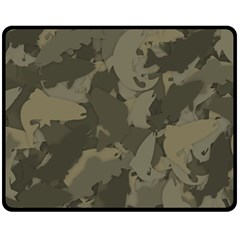 Country Boy Fishing Camouflage Pattern Fleece Blanket (medium)  by Bigfootshirtshop