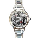 Frida Kahlo pattern Round Italian Charm Watch Front