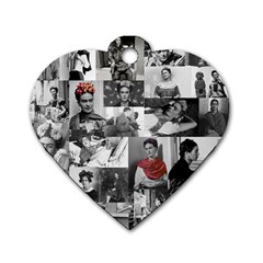 Frida Kahlo Pattern Dog Tag Heart (one Side) by Valentinaart