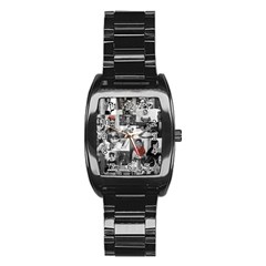 Frida Kahlo Pattern Stainless Steel Barrel Watch by Valentinaart