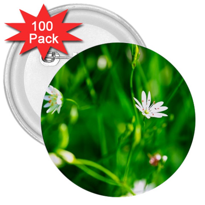 Inside The Grass 3  Buttons (100 pack) 