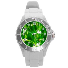 Inside The Grass Round Plastic Sport Watch (l) by FunnyCow