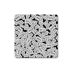 Audio Tape Pattern Square Magnet by Valentinaart