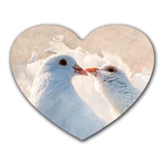 Doves In Love Heart Mousepads by FunnyCow