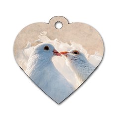 Doves In Love Dog Tag Heart (two Sides) by FunnyCow