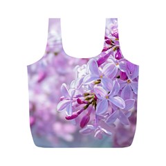 Pink Lilac Flowers Full Print Recycle Bags (m)  by FunnyCow