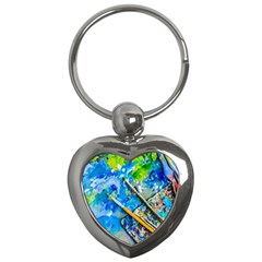 Artist Palette And Brushes Key Chains (heart)  by FunnyCow