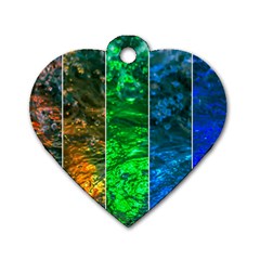 Rainbow Of Water Dog Tag Heart (two Sides) by FunnyCow