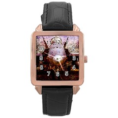 The Art Of Military Aircraft Rose Gold Leather Watch  by FunnyCow