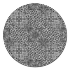 Linear Intricate Geometric Pattern Magnet 5  (round) by dflcprints