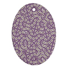 Ditsy Floral Pattern Ornament (oval) by dflcprints