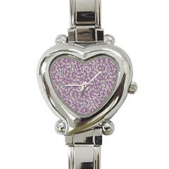 Ditsy Floral Pattern Heart Italian Charm Watch by dflcprints