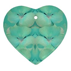 Green Fantasy Flower In Beautiful Festive Style Ornament (heart) by pepitasart