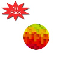 Abstract Background Square Colorful 1  Mini Buttons (10 pack) 