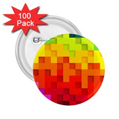 Abstract Background Square Colorful 2.25  Buttons (100 pack) 