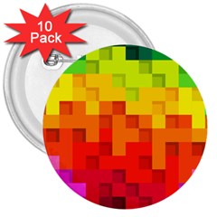 Abstract Background Square Colorful 3  Buttons (10 pack) 