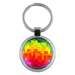 Abstract Background Square Colorful Key Chains (Round) 