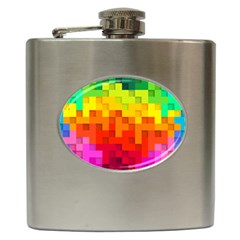 Abstract Background Square Colorful Hip Flask (6 oz)