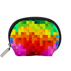 Abstract Background Square Colorful Accessory Pouches (Small) 