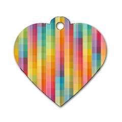 Background Colorful Abstract Dog Tag Heart (One Side)