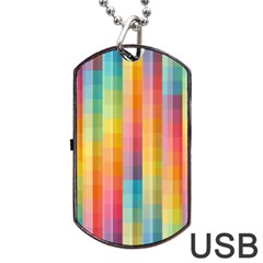 Background Colorful Abstract Dog Tag USB Flash (Two Sides)