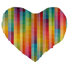 Background Colorful Abstract Large 19  Premium Heart Shape Cushions