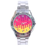 Background Image Stainless Steel Analogue Watch Front