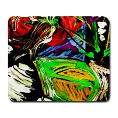 Lillies In The Terracotta Vase 1 Large Mousepads by bestdesignintheworld