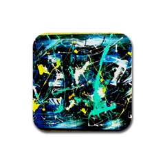 Brain Reflections 1 Rubber Square Coaster (4 Pack)  by bestdesignintheworld