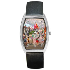 North  Korea - Propaganda Barrel Style Metal Watch by Valentinaart