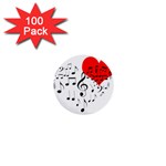 Singing Heart 1  Mini Buttons (100 pack)  Front