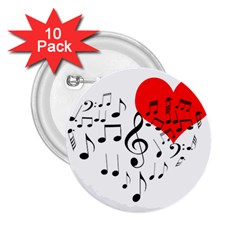 Singing Heart 2.25  Buttons (10 pack) 