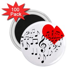 Singing Heart 2.25  Magnets (100 pack) 