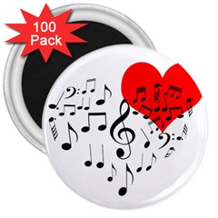 Singing Heart 3  Magnets (100 pack)