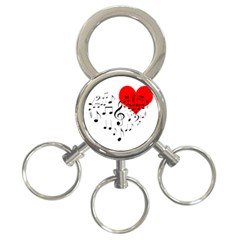 Singing Heart 3-Ring Key Chains