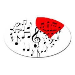 Singing Heart Oval Magnet