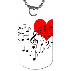 Singing Heart Dog Tag (One Side)