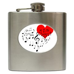 Singing Heart Hip Flask (6 oz)