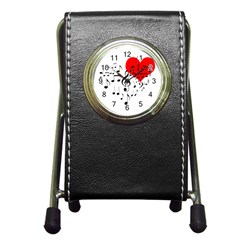 Singing Heart Pen Holder Desk Clocks