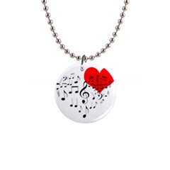 Singing Heart Button Necklaces