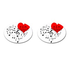 Singing Heart Cufflinks (oval) by FunnyCow