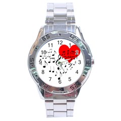 Singing Heart Stainless Steel Analogue Watch