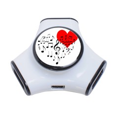 Singing Heart 3-port Usb Hub by FunnyCow