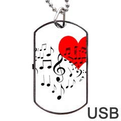 Singing Heart Dog Tag USB Flash (Two Sides)