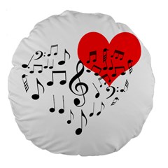 Singing Heart Large 18  Premium Flano Round Cushions